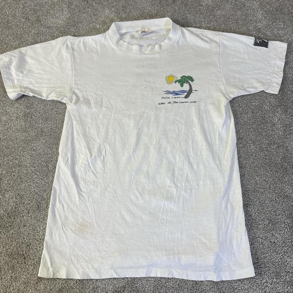 1986 Senor Lopez Cabo 500 Jack Reyes Vintage Graphic Tee Where Fun Never Sets